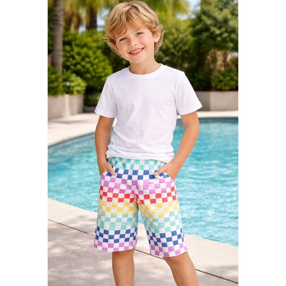 Hanna Andersson Other - Hanna Andersson Checkered Multi-Colored Elastic Waist Shorts Size 12 Casual